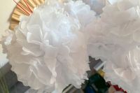 Pompons, Seidenpapier weiß, 24 Stk, 3 Größen, Hochzeit/Geburtstag Bayern - Schönau Vorschau