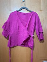 kurze Wickelbluse aus Musselin in magenta pink V-Ausschnitt M L u Hessen - Langen (Hessen) Vorschau