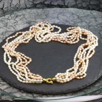 18K 750 Gelbgold weiß rosa Perlenkette Perlen Kette L 64cm Neuw Rheinland-Pfalz - Igel Vorschau