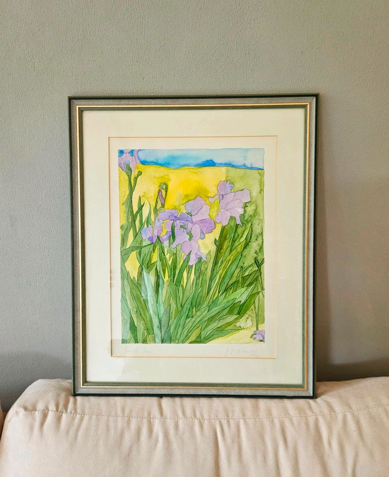 Gemälde, Aquarell, Pflanzenbild, Blumen, Iris, Dresen in Mülheim (Ruhr)