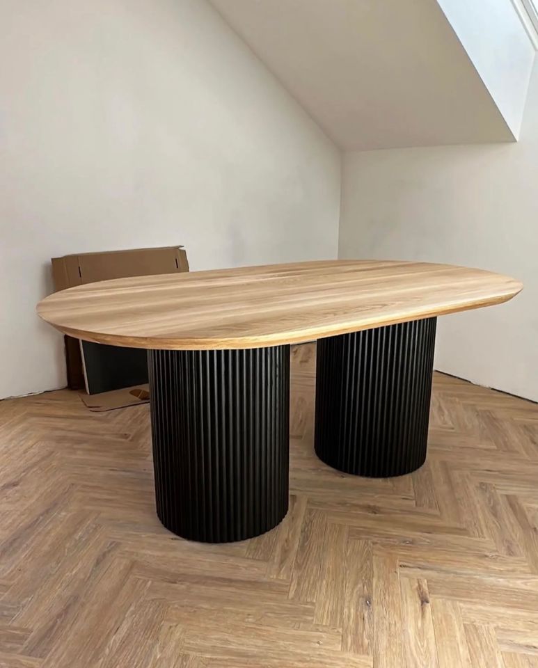 Ovale & Runde Tische Esstisch Eiche Massivholz  | Stil Skandinavien Japandi Boho Landhaus Skandi | Eichentisch Tischplatte Platte Tisch Ellipse in Berlin