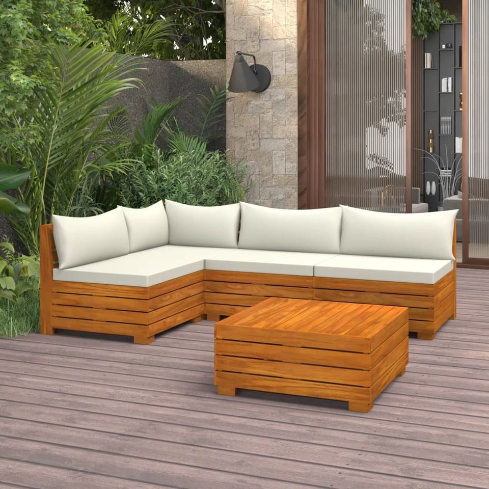 Gartensofa Gartenlounge Laura Massivholz Akazie Rattan Poly Holz in Altenmünster