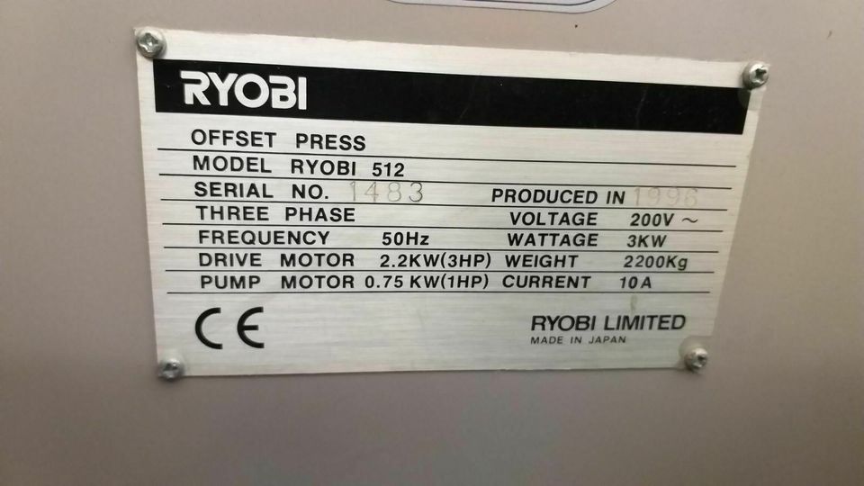 Ryobi 512 • 1996 • 55 Mio. Drucke • #3478 (Offsetdruckmasch in Burbach