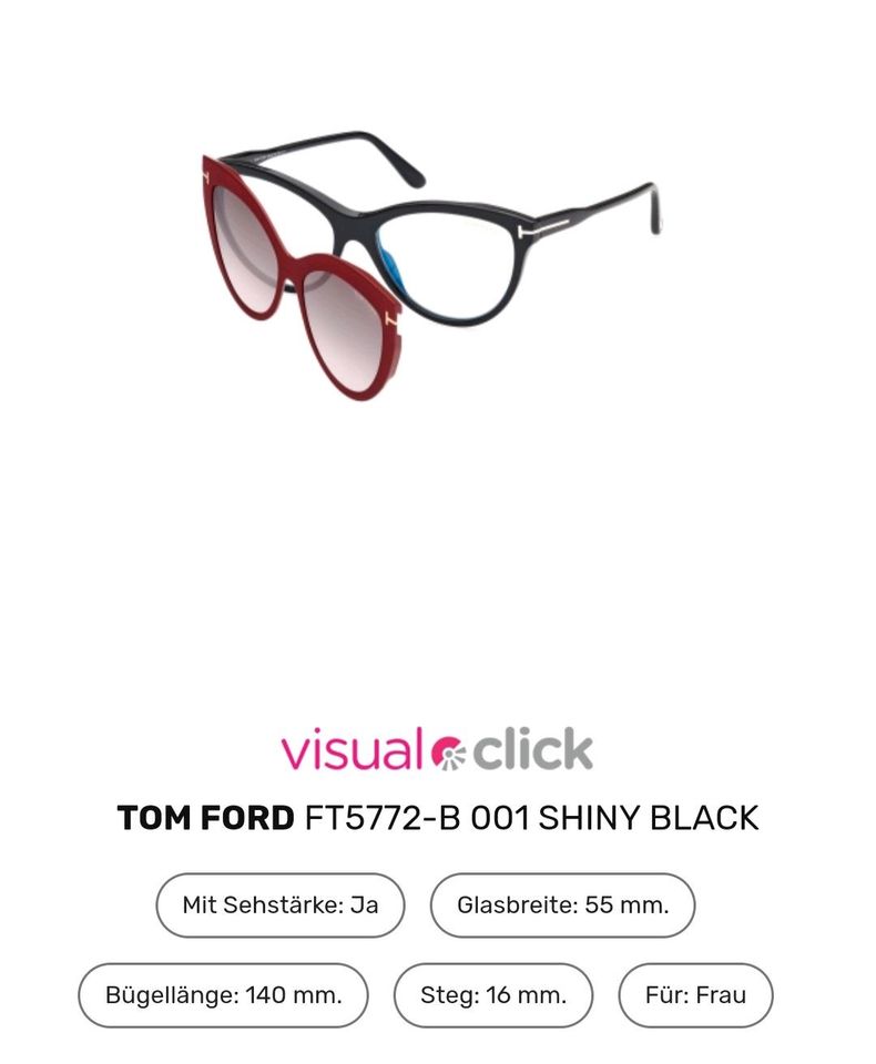 Tom Ford Brille + Sonnenblende TF 5772-B in Hamburg