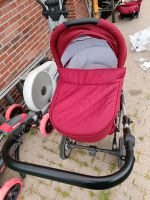 Verkaufe Kinderwagen rot mit Babyschale mit Isofix und Babywanne Nordrhein-Westfalen - Legden Vorschau