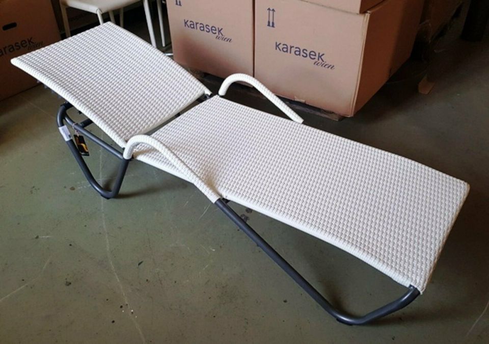 Sonnenliege - Aluminium / Poly Rattan - Weiss - Top Qualität -NEU in Merzhausen