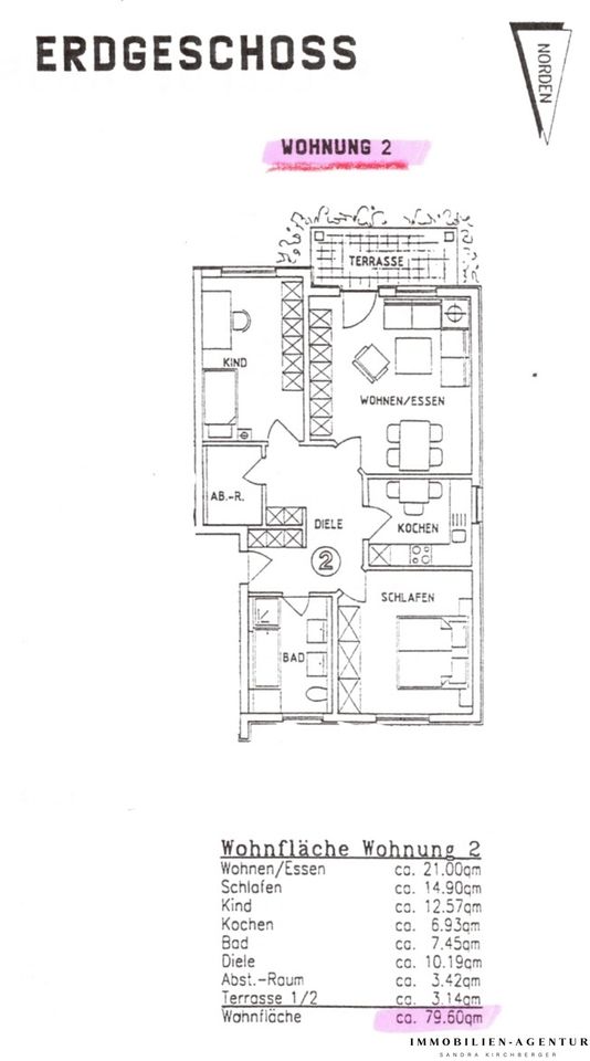 Schöne 3-Zimmer-Erdgeschoß-Wohnung mit Garten in ruhiger Lage in Schwandorf in Schwandorf