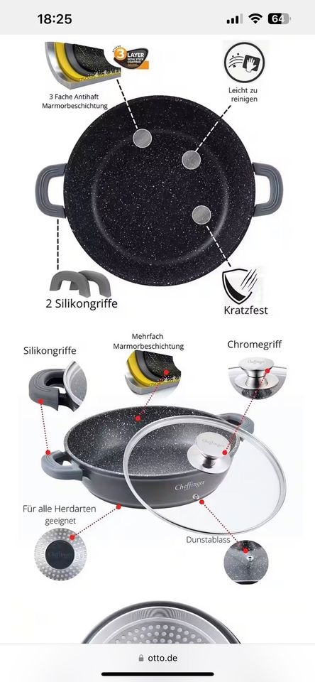 Cheffinger Schmorpfanne 32cm, Topf, Pfanne 32cm in Essen