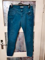 Tredy Jeans Gr 46 mit Strass teal Bayern - Bamberg Vorschau