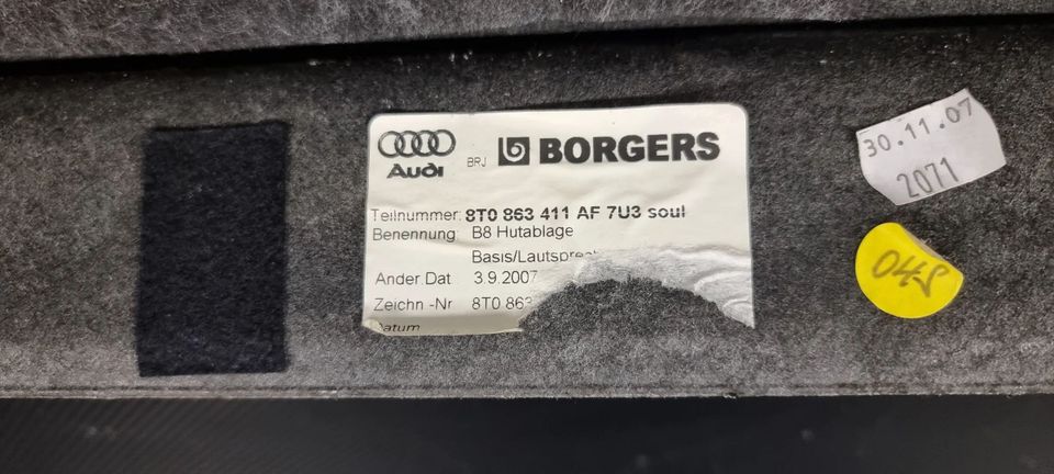 Original Audi A5 8T Reparatursatz für Kofferraumablage Hutablage