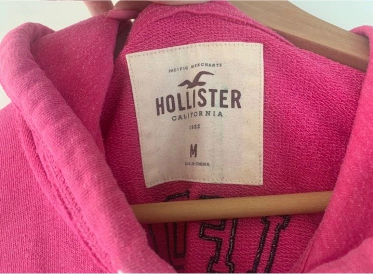 Hollister Hoodie Jacke Pink Rosa Weiß Größe M in Hemmingen