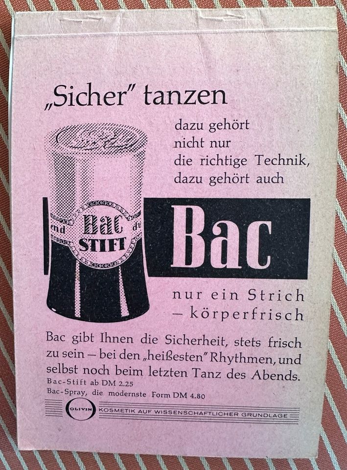 Tanzschule Bier Wiesbaden antike Werbung in Oestrich-Winkel