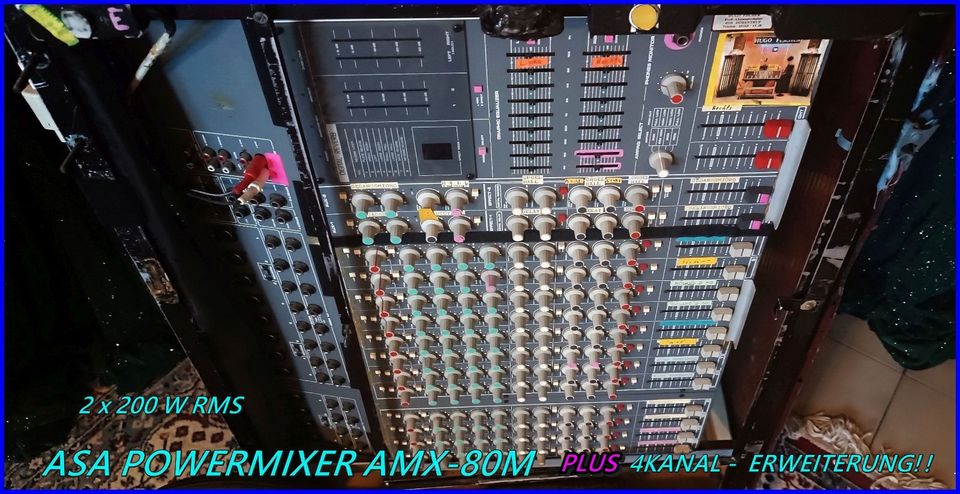 ASA POWERED MIXER AMX-80M / ROLLBARES RACK + 4KANAL ERWEITERUNG! in Dörentrup