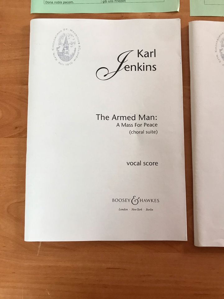 Vocal Score Karl Jenkins The Armed Man A Mass For Peace in Bellheim