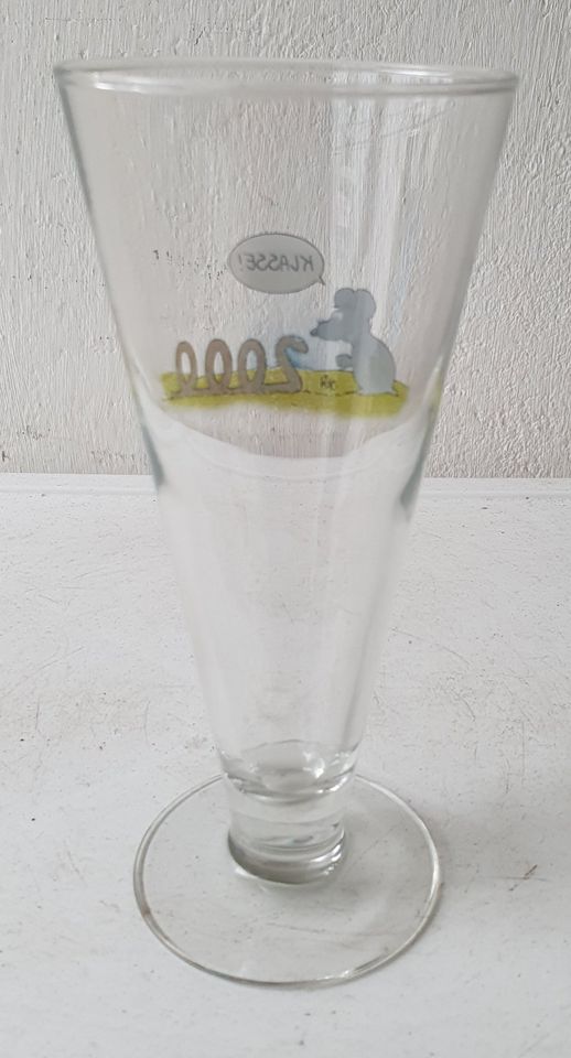 Uli Stein- Glas für Bier-/Sekt, Maus und Aufschrift KLASSE! 2000 in Lübeck