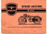 Adler M 125 Betriebsanleitung Handbuch Bedienung 1952 Baden-Württemberg - Schopfheim Vorschau