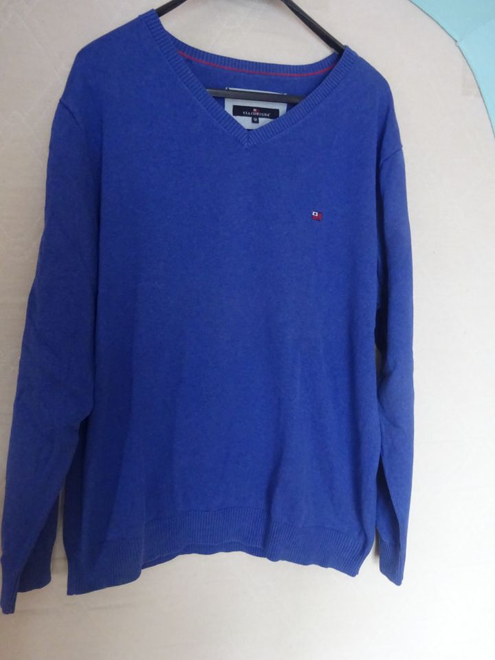 V-Ausschnitt Pullover mittelblau Gr.XXL in Trochtelfingen