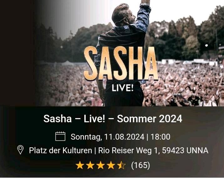 Sasha Konzert  am.11.08.2024 in Unna in Wermelskirchen