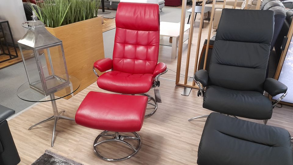 SALE Stressless Sessel mit Hocker London Cori Brick Red Original in Kaiserslautern