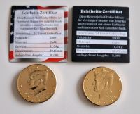 2 Kennedy Half Dollar Münzen vergoldet und Kalt-Emailletechnik. Rheinland-Pfalz - Neuhofen Vorschau