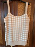 Sommer Träger Pulli Karo beige/weiß 44 Baden-Württemberg - Riedlingen Vorschau