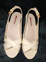 ❗❗ Prada Plateausandalen, hellbraunes Leder, Keilabsatz Größe 36❗ Nordrhein-Westfalen - Meerbusch Vorschau