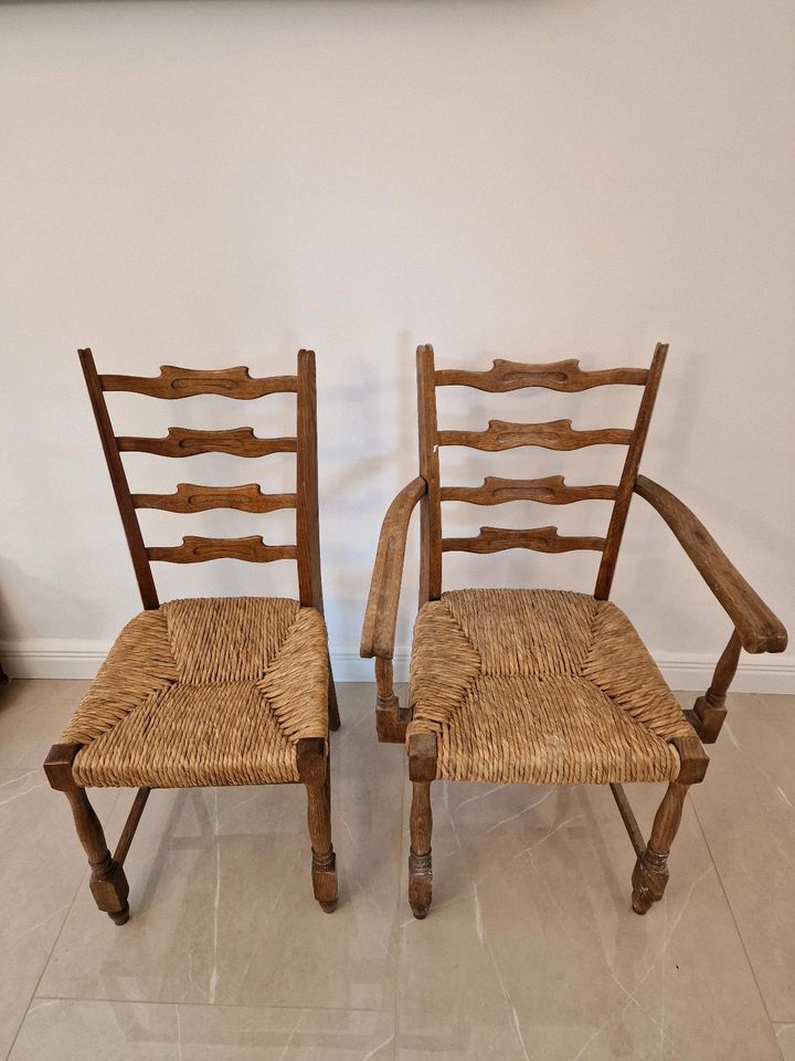 Stuhl, Rattan Stühle aus Holz mit Rattangeflecht wie Zara Home in Gladenbach