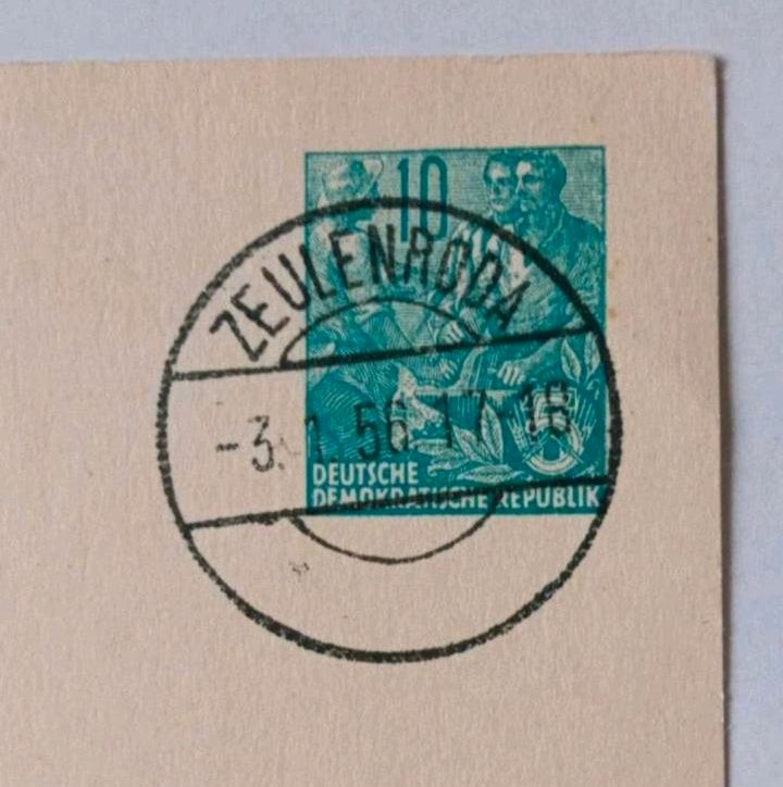 DDR Sonderkarte Stempel 1956  " Präsident Wilhelm Pieck " in Velbert