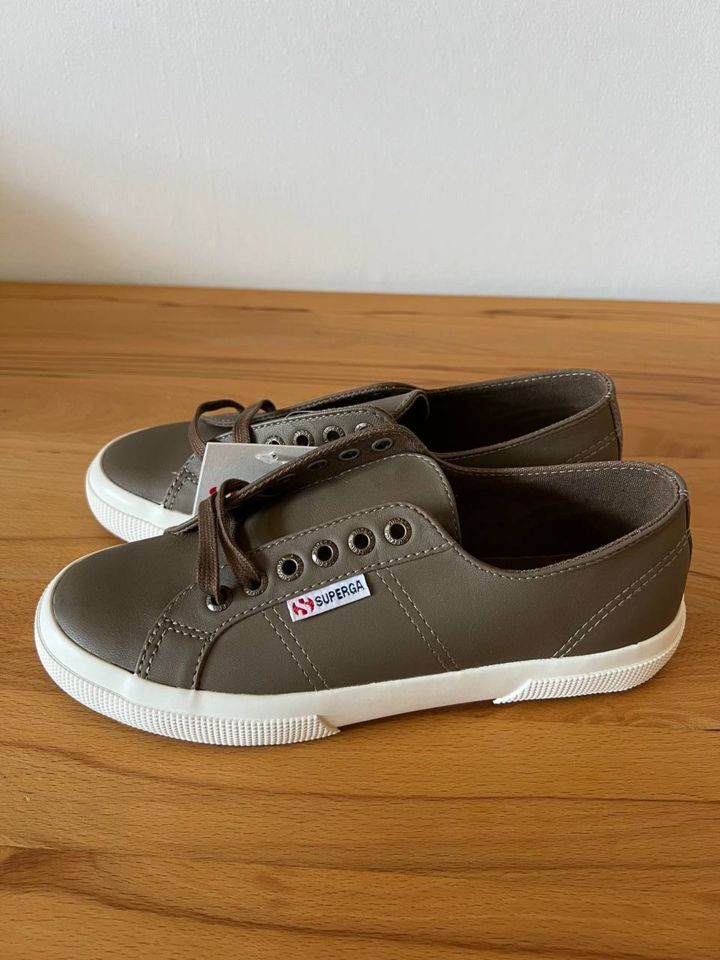 Superga Gr. 39 Leder taupe 2750 Nappa Fossil Matt Favorino neu mi in Langen (Hessen)