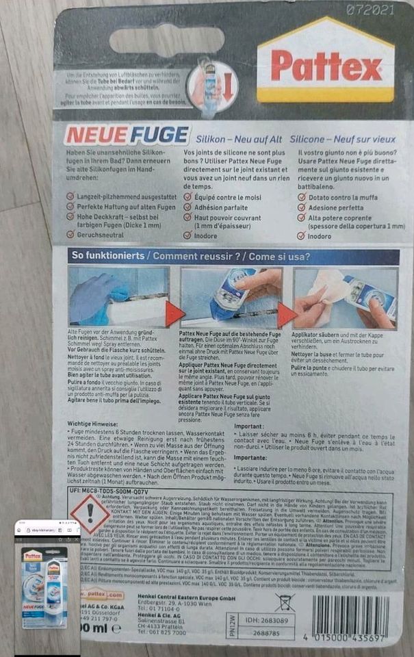 Fugen neu Pattex Silokon Bad Küche Flur Abdichten Dusche Badewann in Delmenhorst