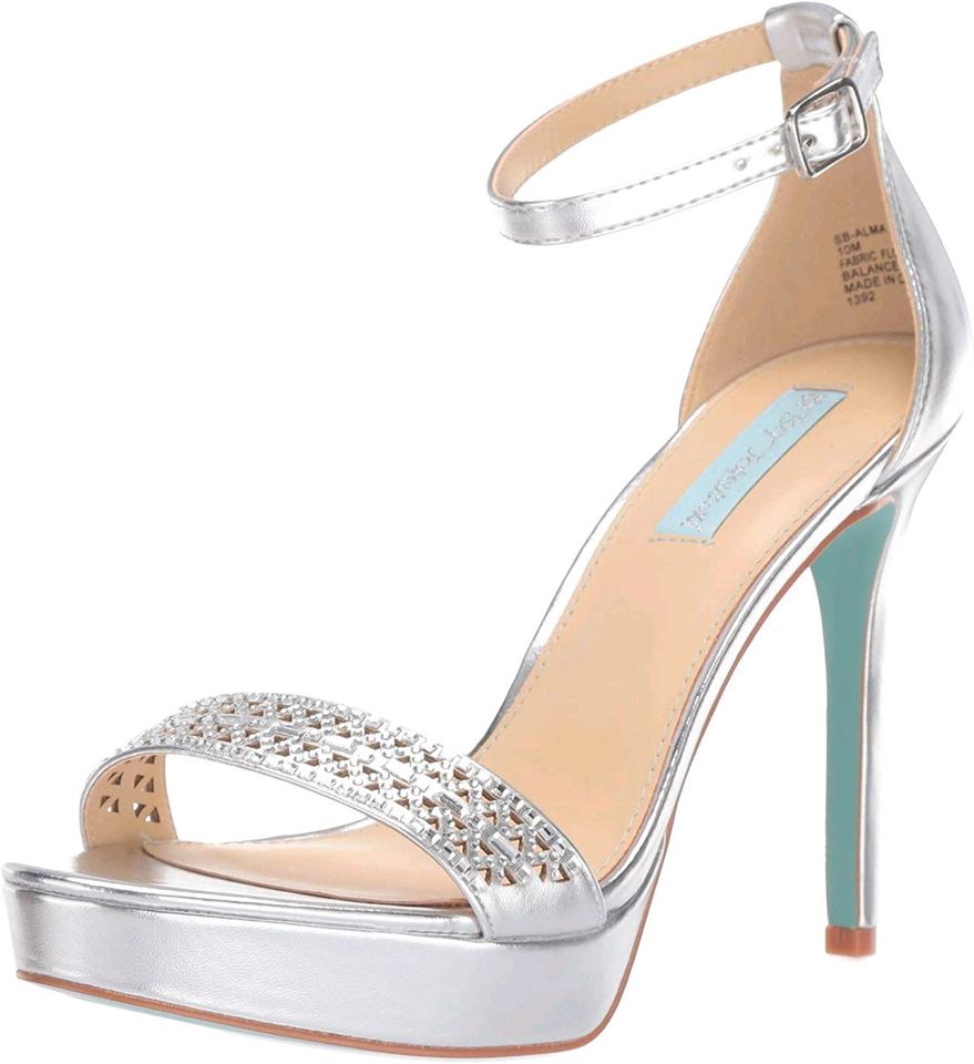 Betsey Johnson Blue High Heels Plateau Sandalette silber wieLeder in Berlin