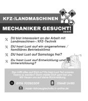 KFZ-/LANDMASCHINEN MECHANIKER GESUCHT Thüringen - Neustadt an der Orla Vorschau