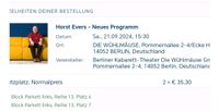 Horst Evers, 2 Tickets, Berlin, 21.09.24, Wühlmäuse Nordrhein-Westfalen - Hürth Vorschau
