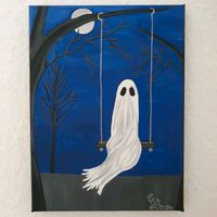 Kunstwerk "Happy ghost", 24 × 18 Acryl auf Leinwand Nordrhein-Westfalen - Viersen Vorschau