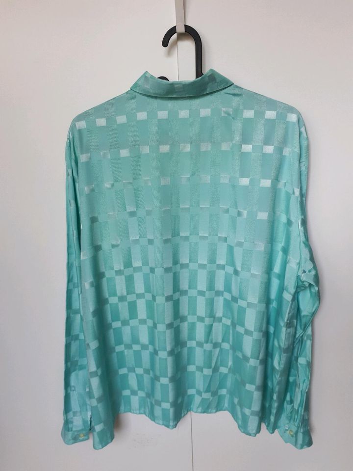 Bluse türkis Original Vintage mit Muster Größe 44 46 2XL XXL 3XL in Hamburg