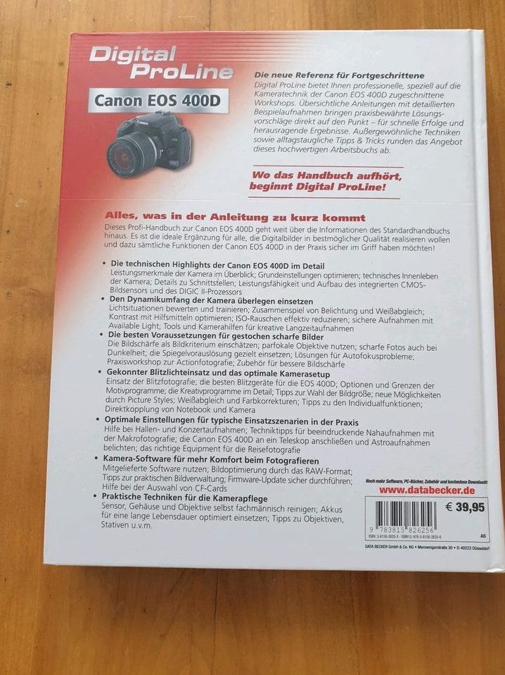 Das Profi-Handbuch zur Canon EOS 400D, NP 40 €, sehr gut erhalten in Marburg
