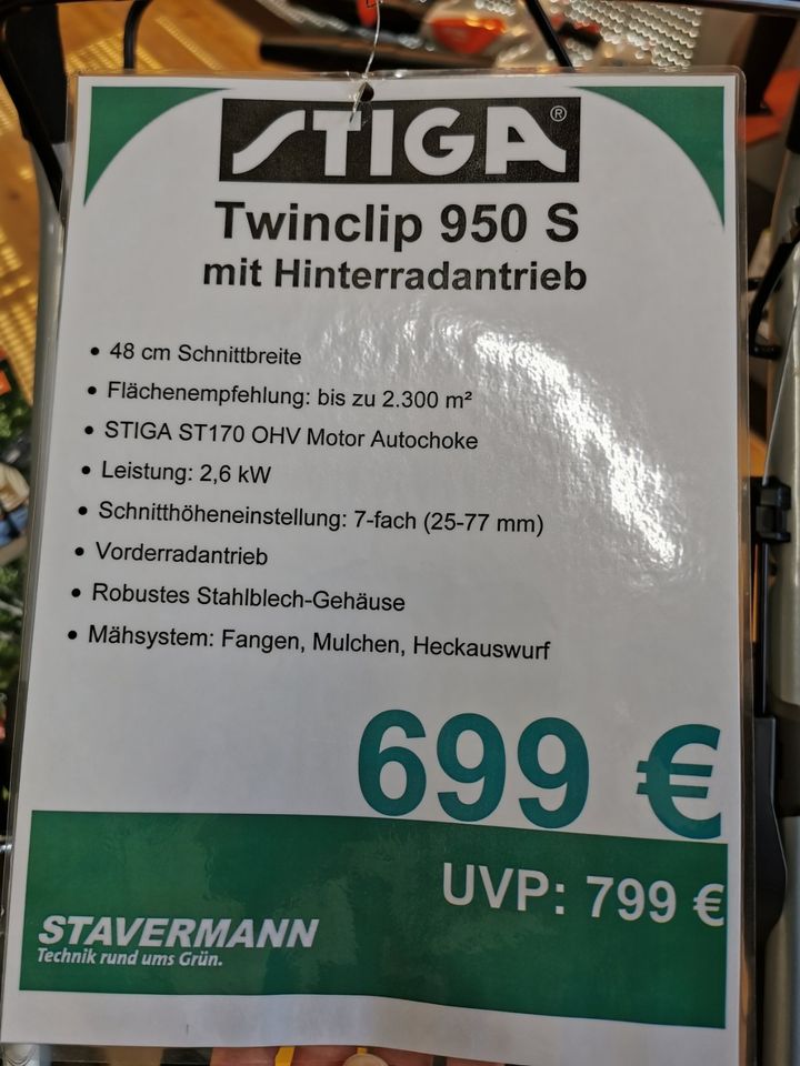 Stiga 950 S Twinclip -Neu -Angebotspreis in Bad Zwischenahn