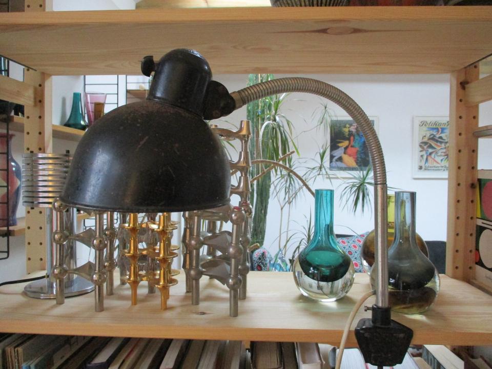 Kaiser Idell schwarz Schwanenhals Klemmlampe Bauhaus original in Neuharlingersiel