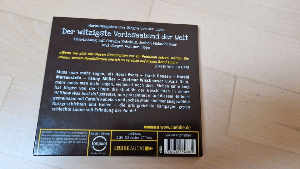Der witzigste Vorleseabend der Welt: Live-Lesung, 2 Audio CDs in Göttingen