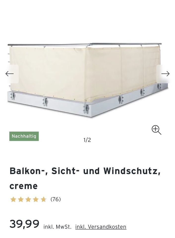Tchibo Balkon-/Sicht-/Windschutz, Creme, *wie NEU in Berlin