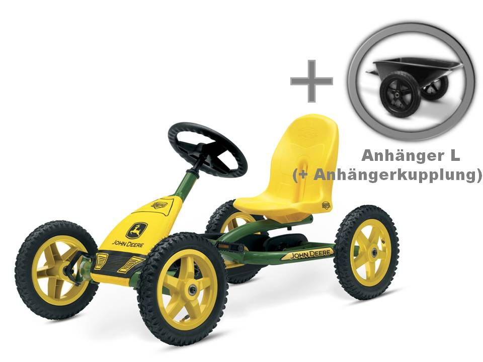 Pedal-Gokart 3-8 Jahre BERG Buddy John Deere + Anhänger L + AHK in Kupferzell