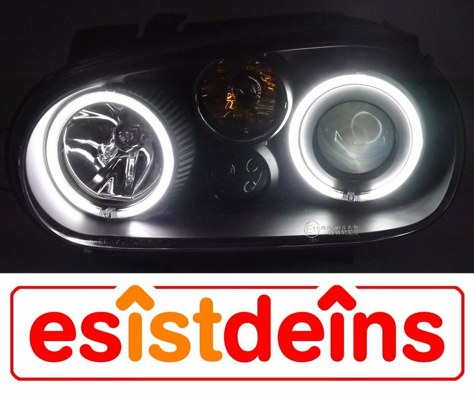 VW Golf 4 IV CCFL Angel Eyes Scheinwerfer Set Bj.(97-03) schwarz in Quickborn