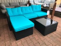 Terrassenmöbel Lounge Bettina Rattanoptik mit Kissen blau/aqua Bayern - Kulmbach Vorschau