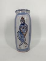 * GLASIERTE STUDIOKERAMIK BLUMENVASE MANN FRAU BLUME BEMALT SIGNI Berlin - Charlottenburg Vorschau