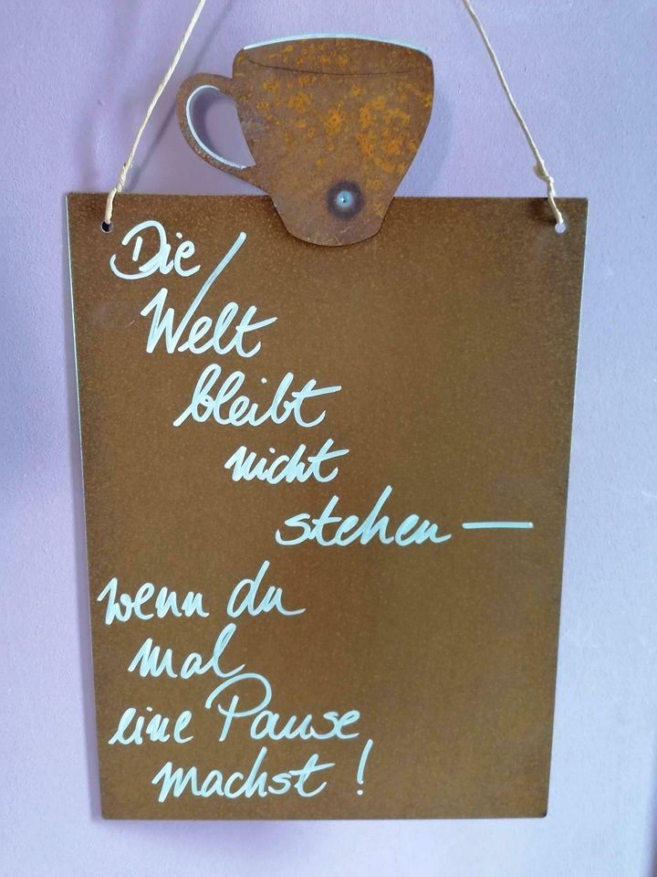 Spruchschild "Pause" Spruchtafel in Unterthingau