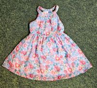 Kleid 104 Sommer Blumen weiß rosa blau ärmellos Nordrhein-Westfalen - Mönchengladbach Vorschau