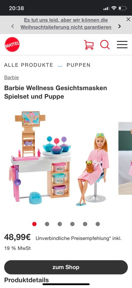 Barbie Wellness Gesichtsmasken Spielset in Hamburg