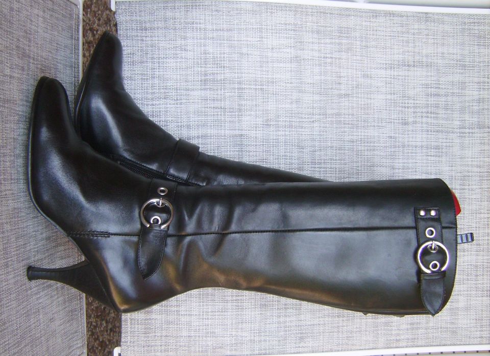 Schicke u. elegante Echtleder High Heel Stiefel, Gr. 38- Top! in Zeven