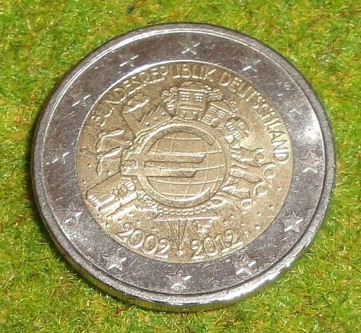 2 Euro Münze Deutschland 10 Jahre Euro 2012 G in Löhne