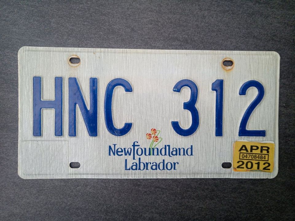 Nummernschild/Kennzeichen Newfoundland & Labrador (Kanada) in Karlsdorf-Neuthard